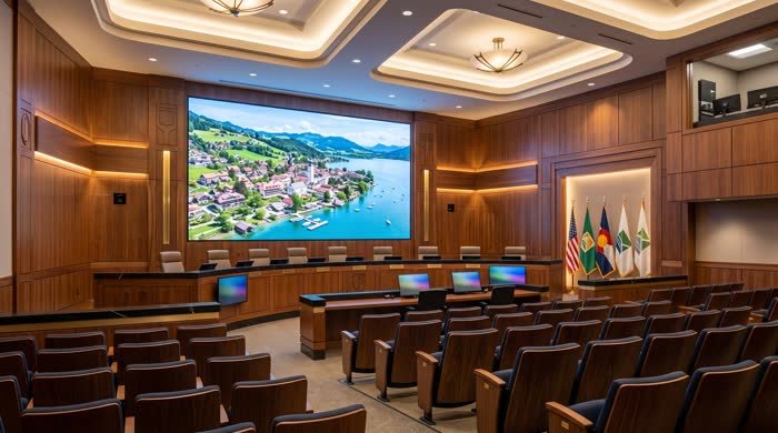 LED wall in council chambers