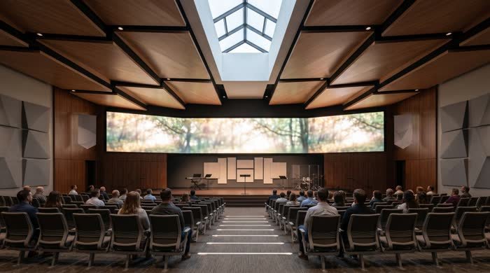 LED wall in a community worship space