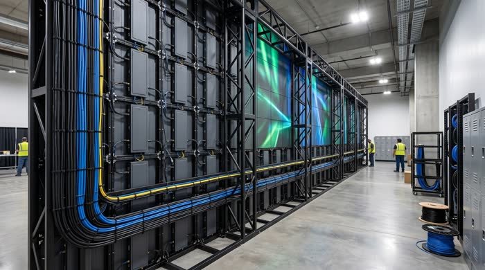 Structure behind an LED wall