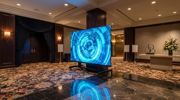 Freestanding mobile LED display wall