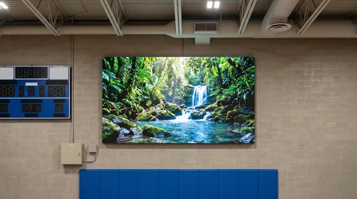 High school gym LED video wall